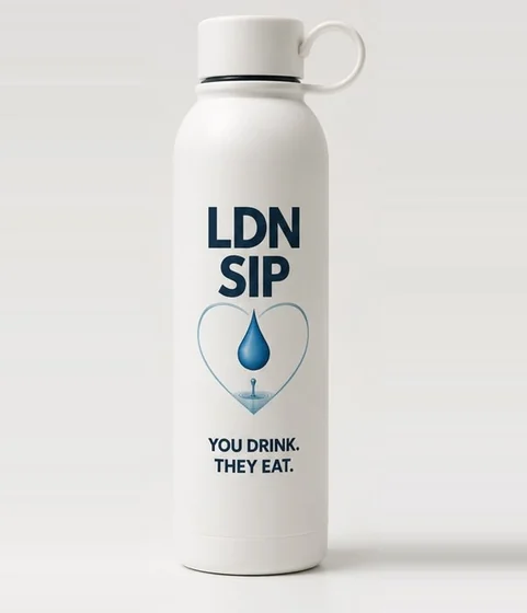 LDN SIP reusable bottle, front view
